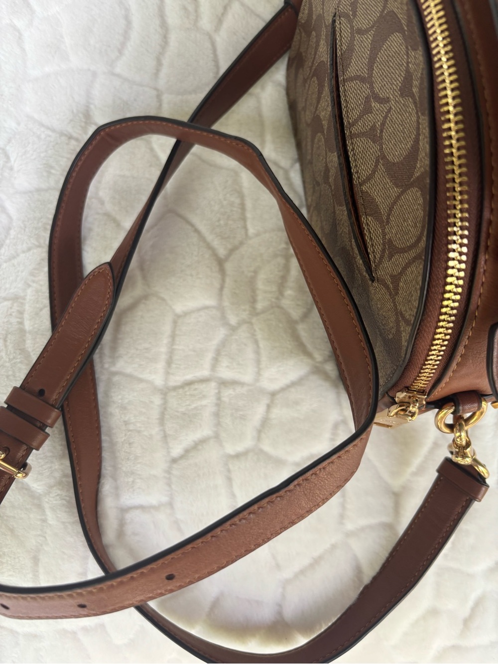 Coach Serena Satchel In Signature Canvas with Stripes - Picture 9 of 15